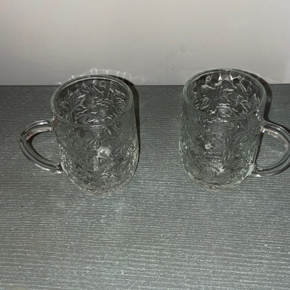 🌷 Vintage Princess House “Fantasia” Glass Cottagecore Mugs – Set of 2 🌷 - Picture 3 of 6